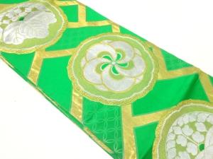 アンティーク　檜垣に桐梅模様織出し丸帯（材料）